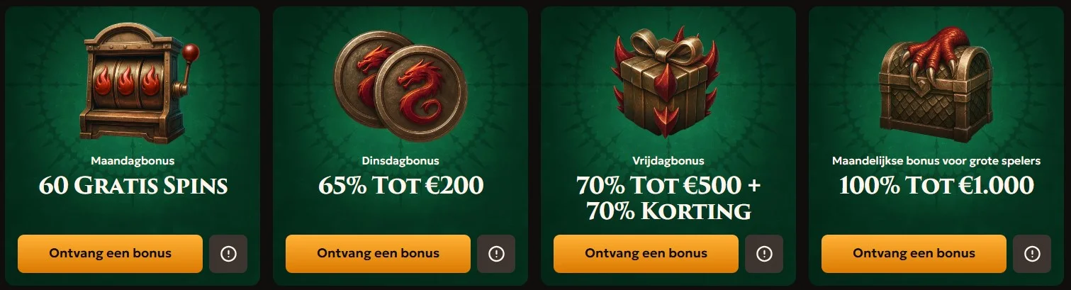 Bonussen en acties bij Drago Bet Casino